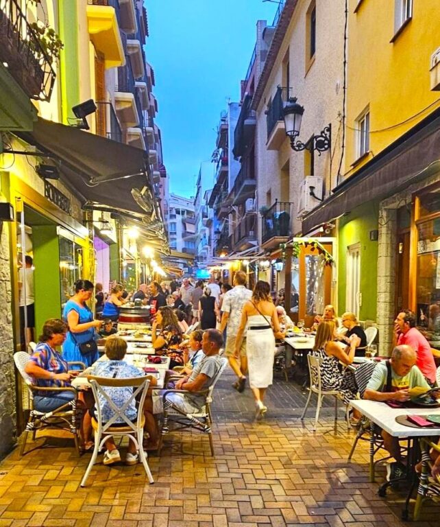 Old town benidorm at night