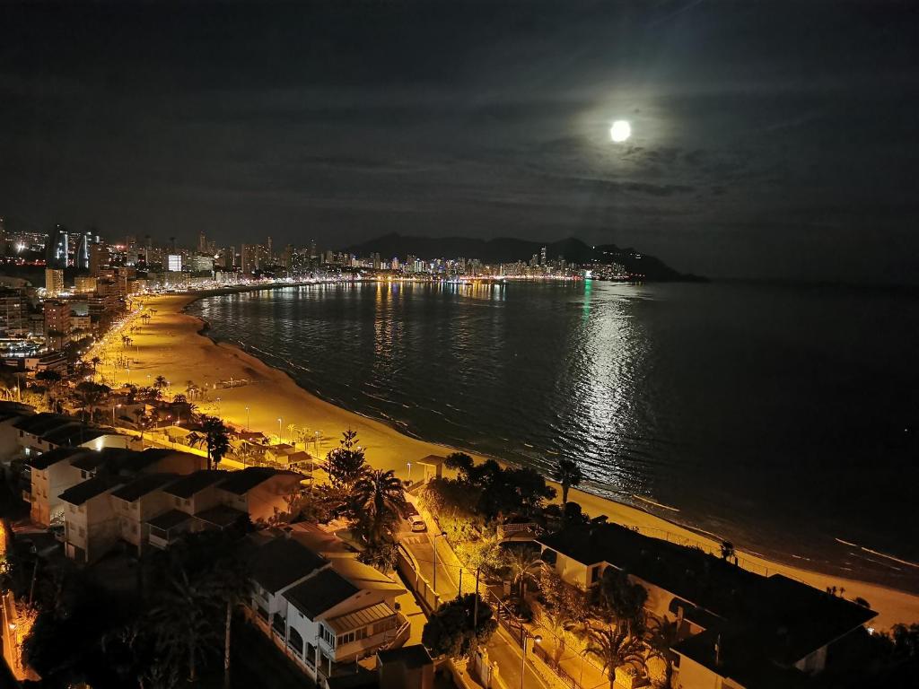 Poniente area in Benidorm by night